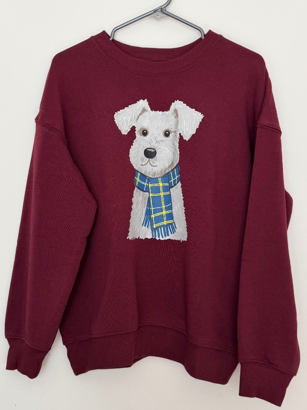 NEW Dog Lover Sweatshirt Bundle XS S Burgundy Terrier Cozy Set Zoe Liv  Set of 2